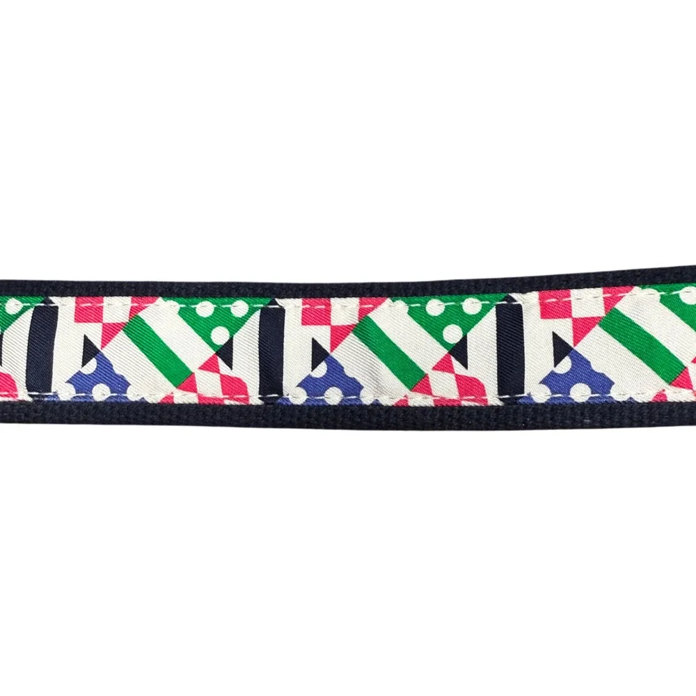 VINEYARD VINES Kentucky Derby Belt Size 30 Unisex Leather Cotton Horses Preppy - Picture 2 of 8